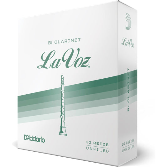 La Voz Bb Clarinet Reeds, Strength Medium, 10 Pack