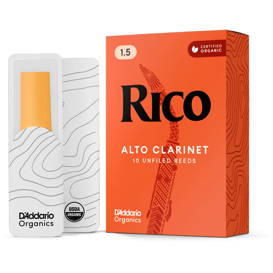 Rico by D'Addario Alto Clarinet Reeds – Strength 1.5 (10 Pack)