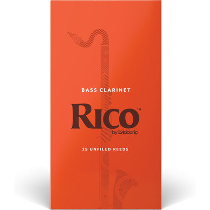 Rico by D'Addario Bass Clarinet Reeds, Strength 2, 25 Pack
