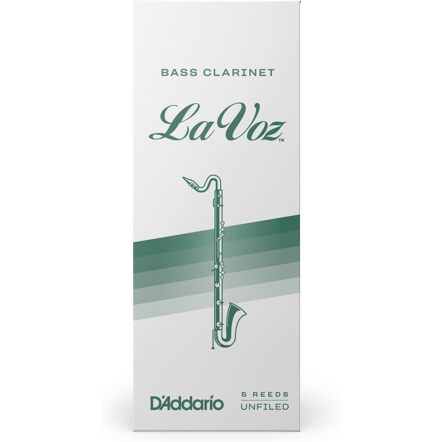 La Voz Bass Clarinet Reeds, Strength Medium, 5 Pack