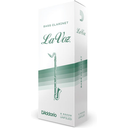 La Voz Bass Clarinet Reeds, Strength Medium, 5 Pack