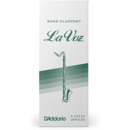 La Voz Bass Clarinet Reeds, Strength Medium Hard, 5 Pack