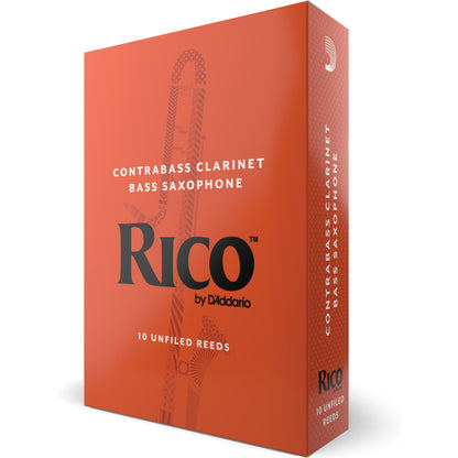 Rico by D'Addario Contra Clarinet/Bass Sax Reeds, Strength 2, 10-Pack