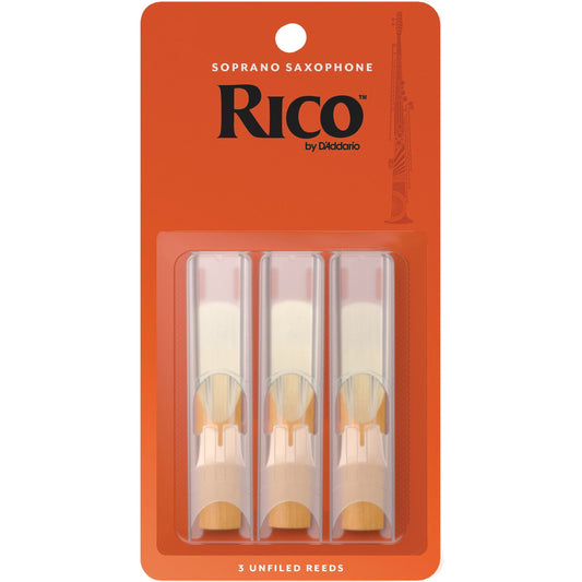 Rico by D'Addario Soprano Sax Reeds, Strength 2, 3-Pack