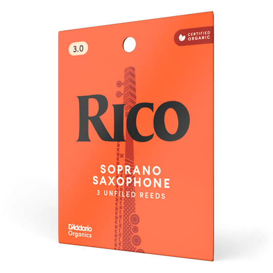 Rico by D'Addario Soprano Saxophone Reeds – Strength 3.0 (3 Pack)