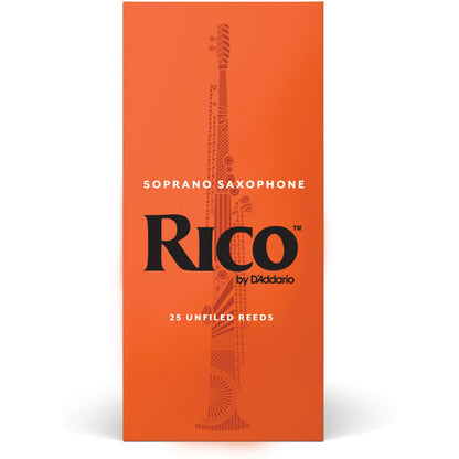 Soprano Sax Reed Rico Rico by D'Addario Soprano Sax Reeds, Strength 2, 25-Pack – Deep Tone Music