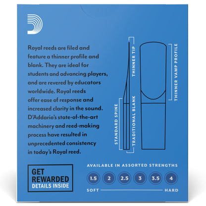 Royal by D'Addario Soprano Sax Reeds, Strength 1.5, 10-Pack
