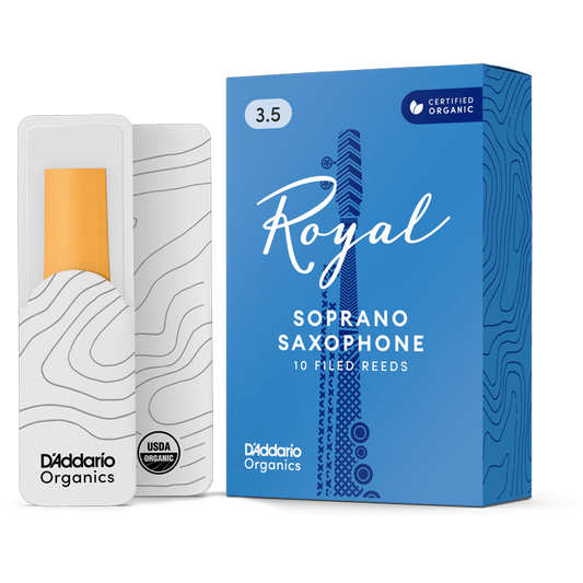 Royal by D'Addario Soprano Saxophone Reeds – Strength 3.5 (10 Pack)
