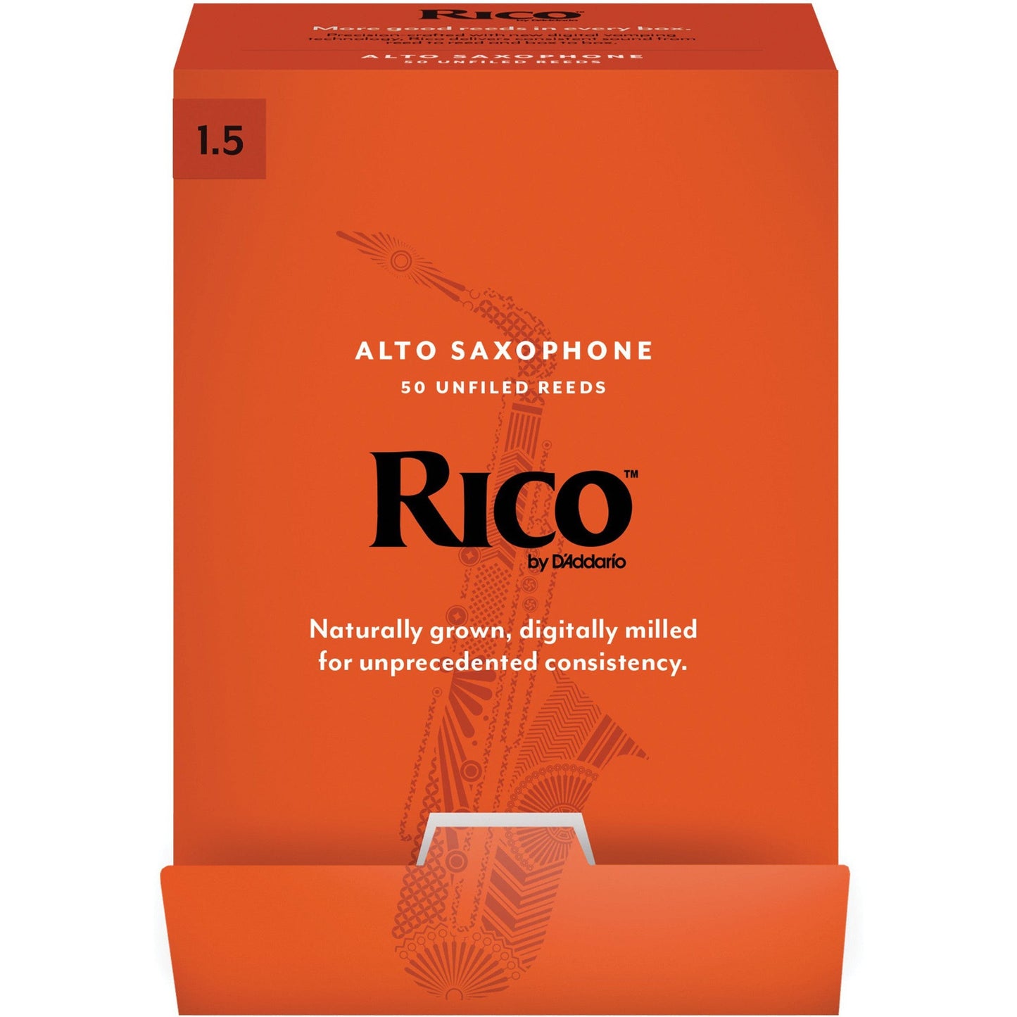 Rico by D'Addario Alto Saxophone Reeds, Strength 1.5, 50-Pack