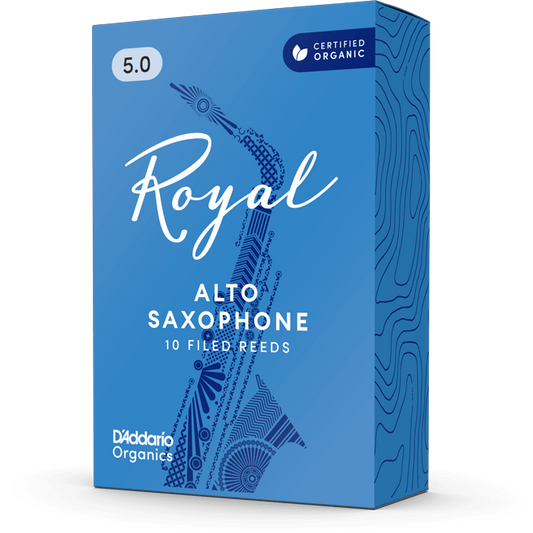 Royal by D'Addario Alto Saxophone Reeds – Strength 5.0 (10 Pack)