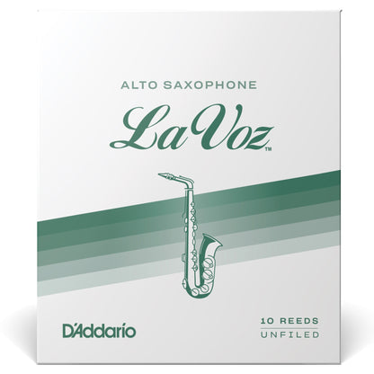 La Voz Alto Saxophone Reeds, Strength Medium, 10 Pack