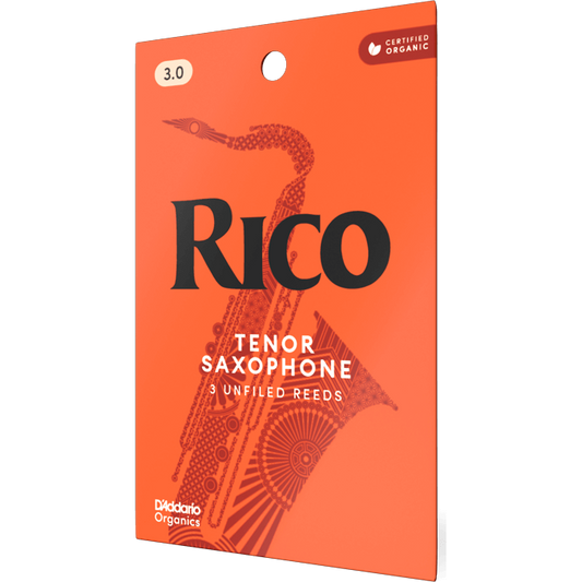 Rico by D'Addario Tenor Saxophone Reeds – Strength 3.0 (3 Pack)
