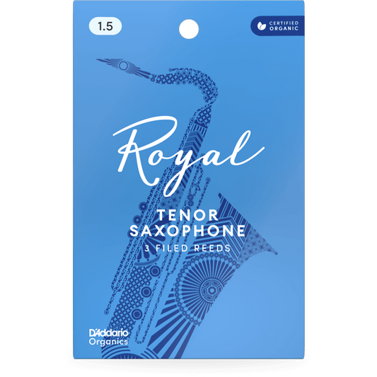 Royal by D'Addario Tenor Saxophone Reeds – Strength 1.5 (3 Pack)