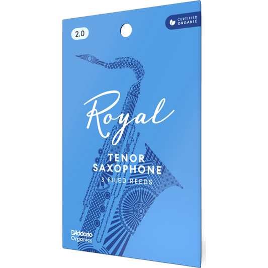 Royal by D'Addario Tenor Saxophone Reeds – Strength 2.0 (3 Pack)
