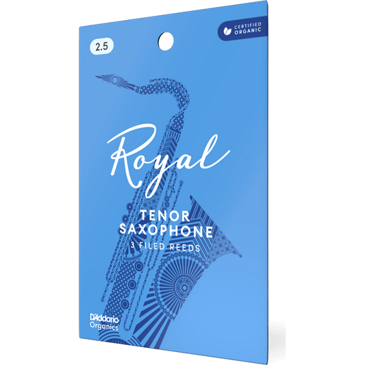 Royal by D'Addario Tenor Saxophone Reeds – Strength 2.5 (3 Pack)