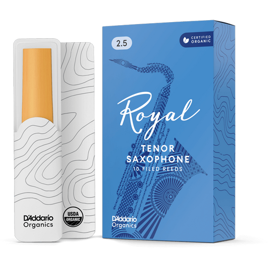Royal by D'Addario Tenor Saxophone Reeds – Strength 2.5 (10 Pack)