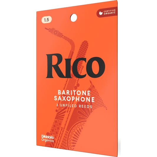 Rico by D'Addario Baritone Saxophone Reeds – Strength 1.5 (3 Pack)