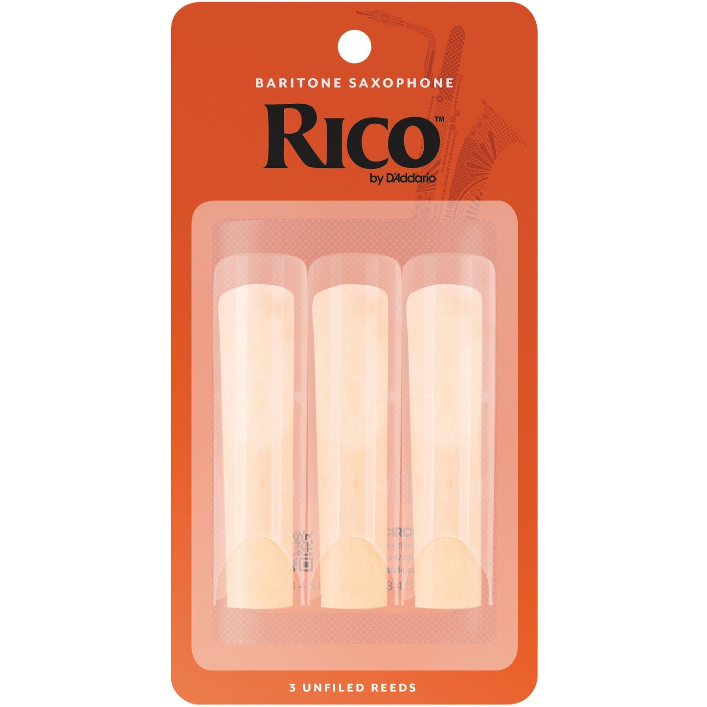 Rico by D'Addario Baritone Sax Reeds, Strength 1.5, 3-Pack