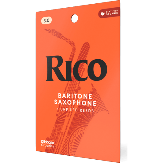 Rico by D'Addario Baritone Saxophone Reeds – Strength 3.0 (3 Pack)