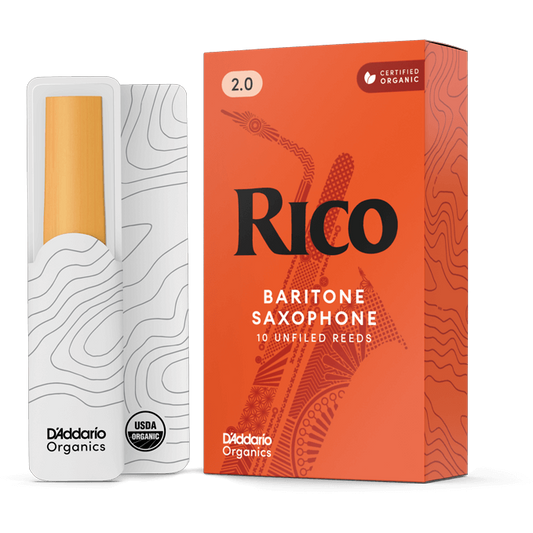 Rico by D'Addario Baritone Saxophone Reeds – Strength 2.0 (10 Pack)
