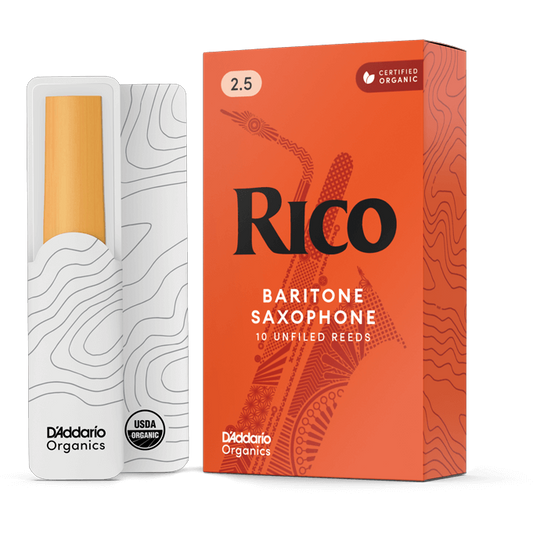 Rico by D'Addario Baritone Saxophone Reeds – Strength 2.5 (10 Pack)