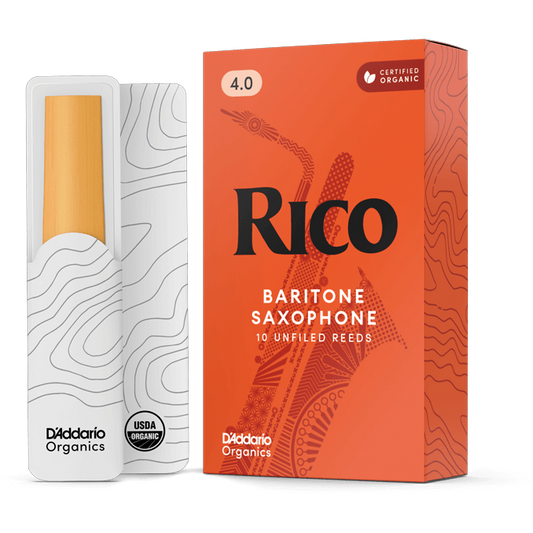 Rico by D'Addario Baritone Saxophone Reeds – Strength 4.0 (10 Pack)