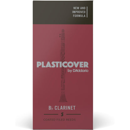 Plasticover by D'Addario Bb Clarinet Reeds, Strength 1.5, 5-Pack