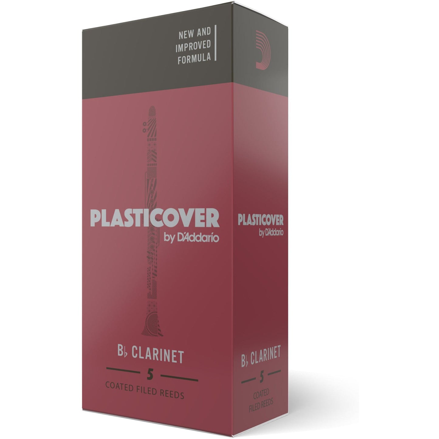 Plasticover by D'Addario Bb Clarinet Reeds, Strength 1.5, 5-Pack