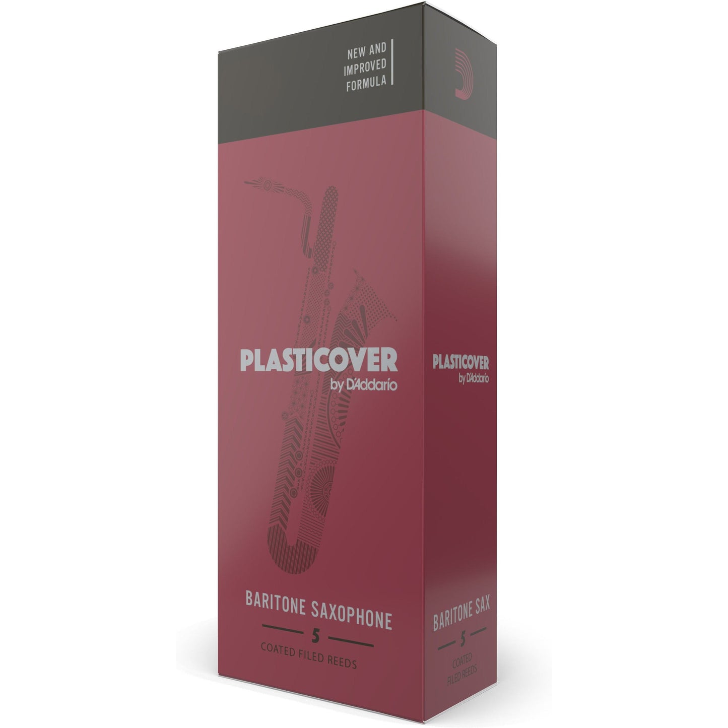 Plasticover by D'Addario Baritone Sax Reeds, Strength 1.5, 5-Pack