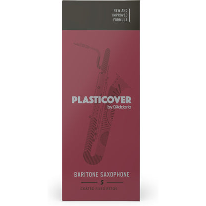 Plasticover by D'Addario Baritone Sax Reeds, Strength 2.5, 5-Pack