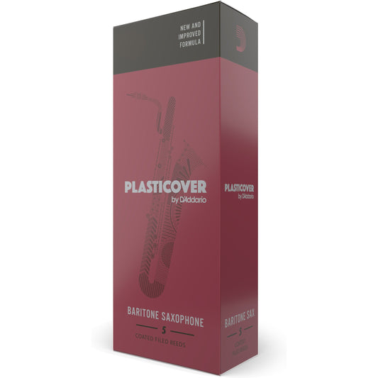 Plasticover by D'Addario Baritone Sax Reeds, Strength 2.5, 5-Pack