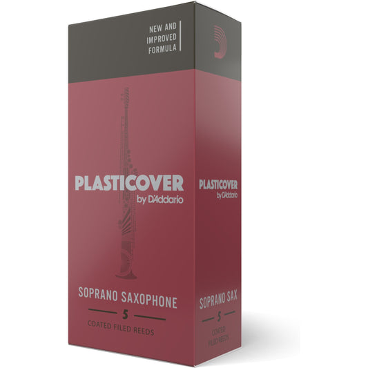 Plasticover by D'Addario Soprano Sax Reeds, Strength 1.5, 5-Pack