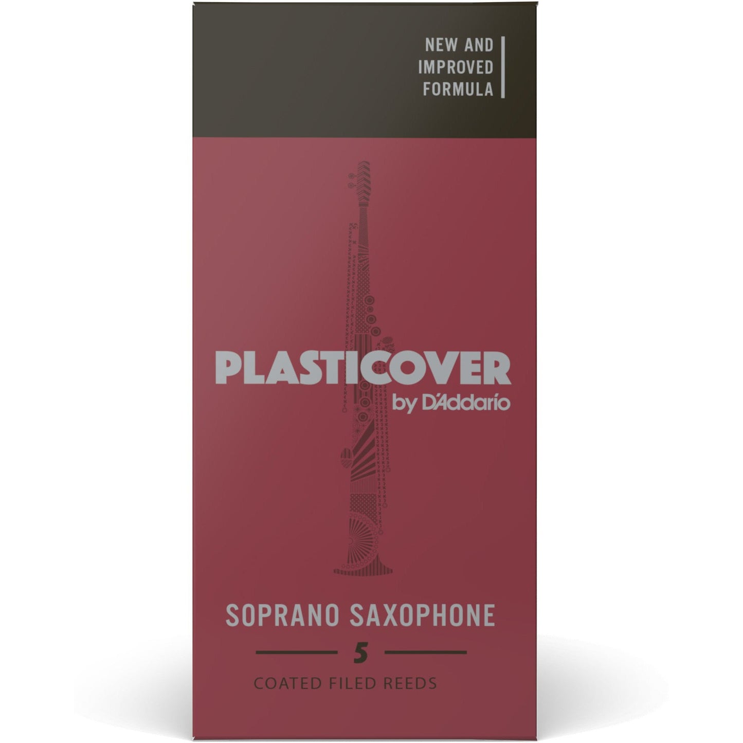 Plasticover by D'Addario Soprano Sax Reeds, Strength 2.5, 5-Pack