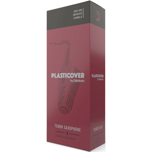 Plasticover by D'Addario Tenor Saxophone Reeds – Strength 4.0 (5 Pack)