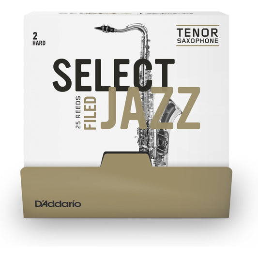 D'Addario Select Jazz Filed Tenor Saxophone Reeds, Strength 2 Hard, 25 Box