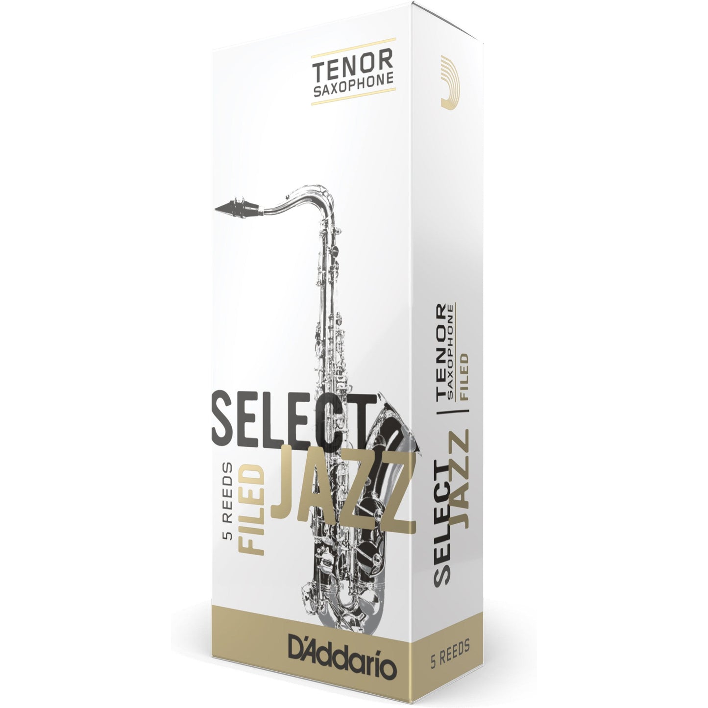 D'Addario Select Jazz Filed Tenor Saxophone Reeds, Strength 2 Medium, 5-Pack