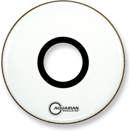 Aquarian Regulator RPT Centre Port – Resonant Drumhead – Gloss White – 22″ (RPT22WH)