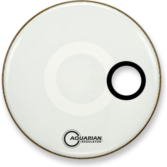 Aquarian Regulator RSM Offset Hole – Resonant Drumhead – Gloss White – 16″ (RSM16WH)