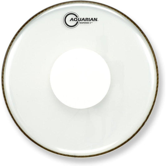 Aquarian Response 2 – Batter Drumhead – Clear (with Power Dot) – 12″ (RSP2-PD12)