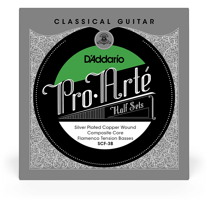 D'Addario Pro-Arte Silver-Plated Copper on Composite Core Classical Guitar Strings Half Set – Flamenco Tension