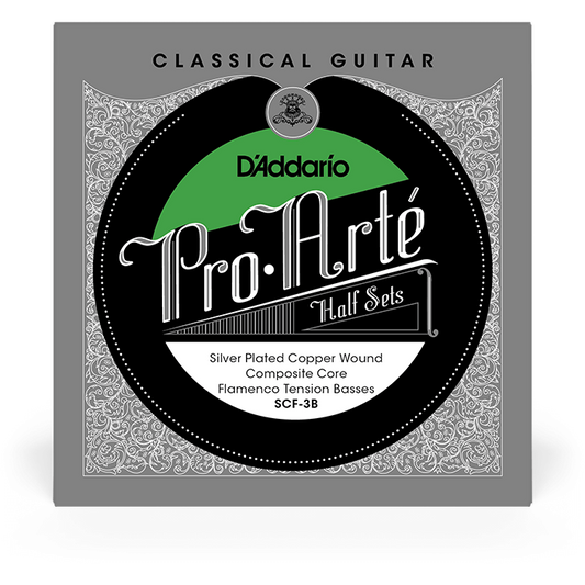 D'Addario Pro-Arte Silver-Plated Copper on Composite Core Classical Guitar Strings Half Set – Flamenco Tension