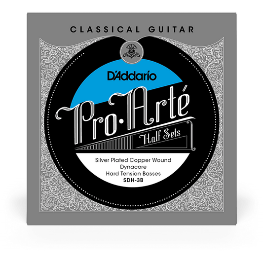 D'Addario Pro-Arte Silver-Plated Copper on Composite Dynacore Classical Guitar Strings Half Set – Hard Tension