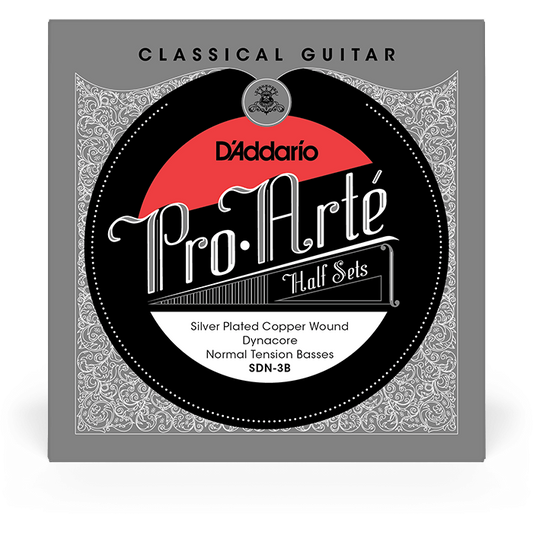 D'Addario Pro-Arte Silver-Plated Copper on Composite Dynacore Classical Guitar Strings Half Set – Normal Tension