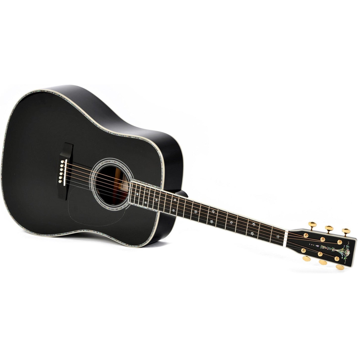 Sigma SDR-42 NASHVILLE Dreadnought Acoustic Guitar All Solid Sitka Spruce Top and Rosewood Back and Sides - Style 42 Black Gloss