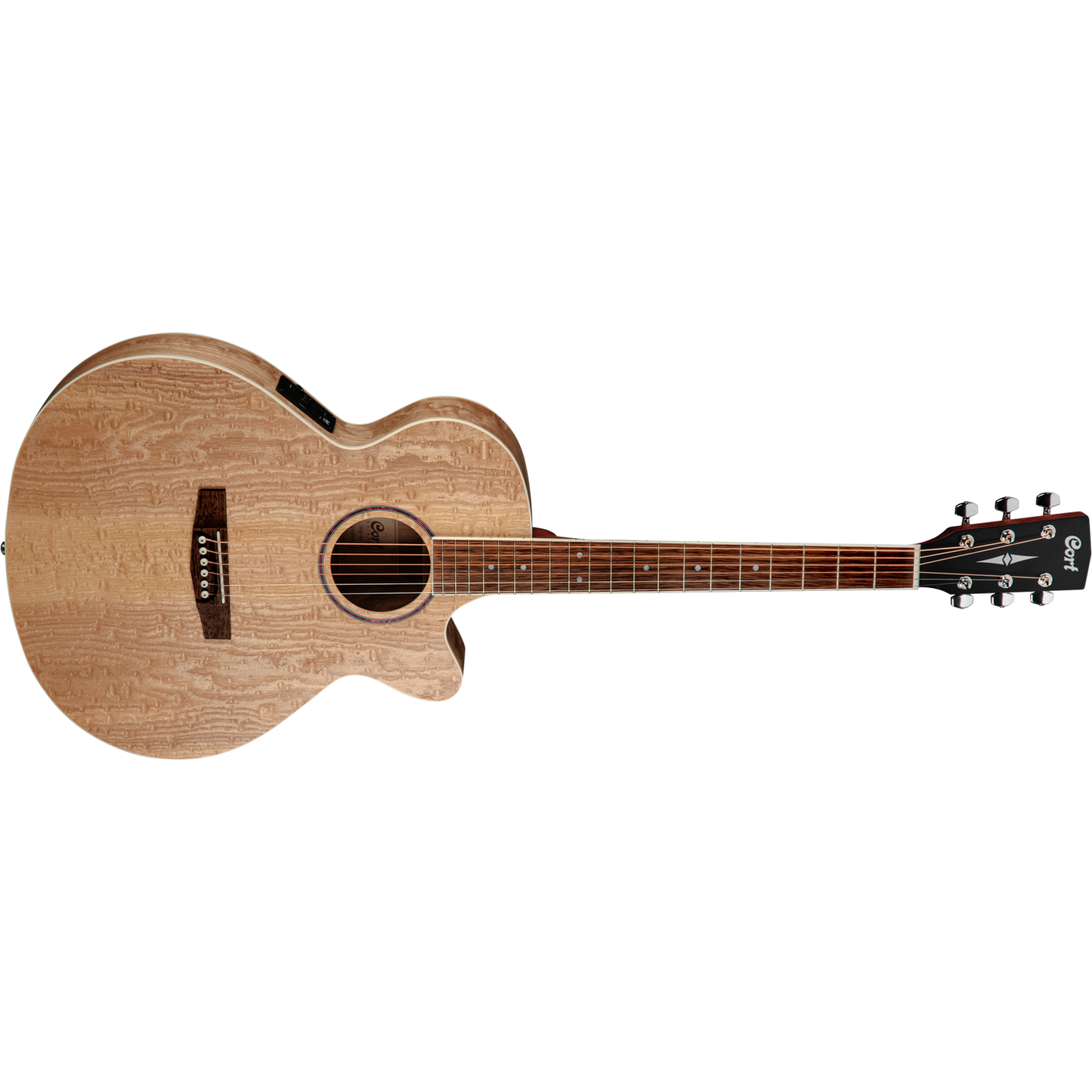 Cort SFX-AB Ash Burl Natural Small Body Cutaway Acoustic Guitar