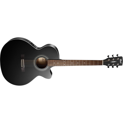 Cort SFX-ME Open Pore Black Small Body Cutaway Acoustic Guitar