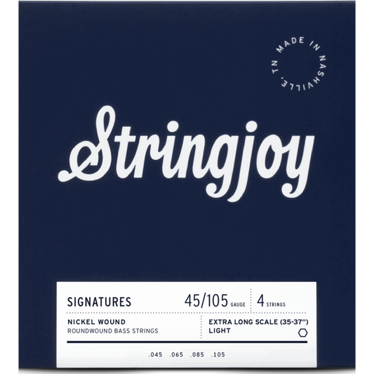 Stringjoy Light Gauge (45-105) 4 String Extra Long Scale Nickel Wound Bass Guitar Strings