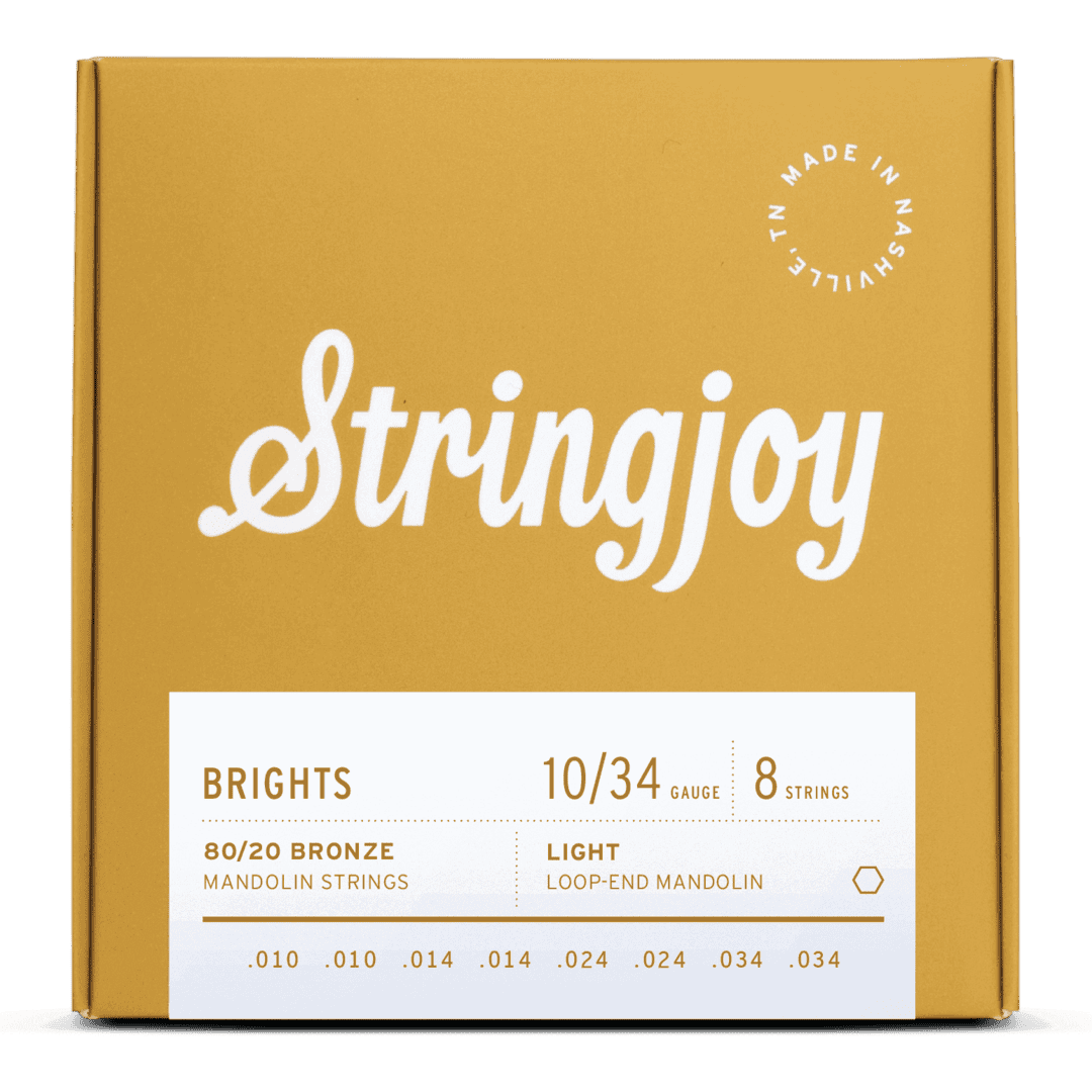 Stringjoy Brights | Light Gauge (10-34) 80/20 Bronze Mandolin Strings