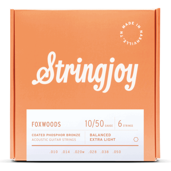 Stringjoy Foxwoods | Extra Light Gauge (10-50) Coated Phosphor Bronze Acoustic Guitar Strings