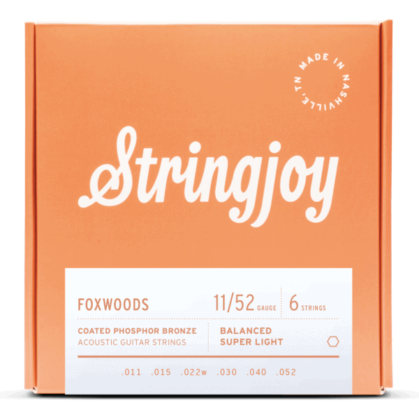 Stringjoy Foxwoods | Super Light Gauge (11-52) Coated Phosphor Bronze Acoustic Guitar Strings